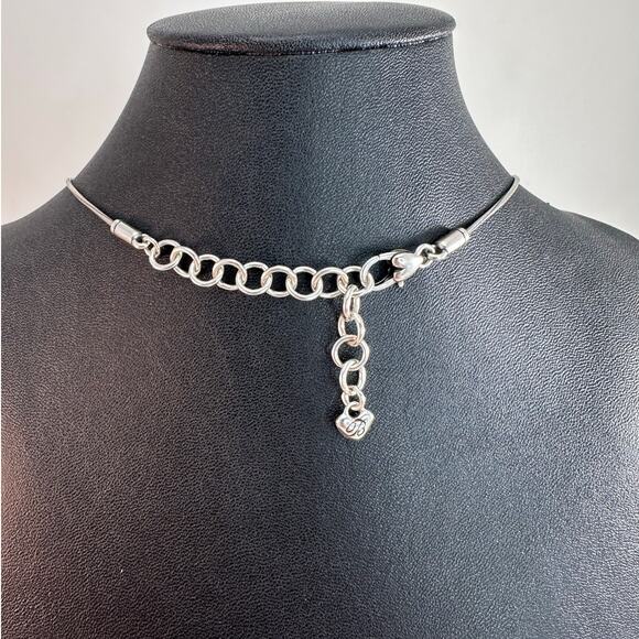 Brighton silver toned and Swarovski Reversible 7 Swirl Necklace Preowned - Picture 3 of 8